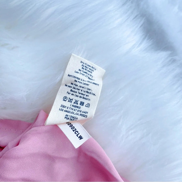 L’agence Jodie Slip Midi Dress Pink Rose V-neck Spaghetti Straps Sliky - Picture 12 of 15